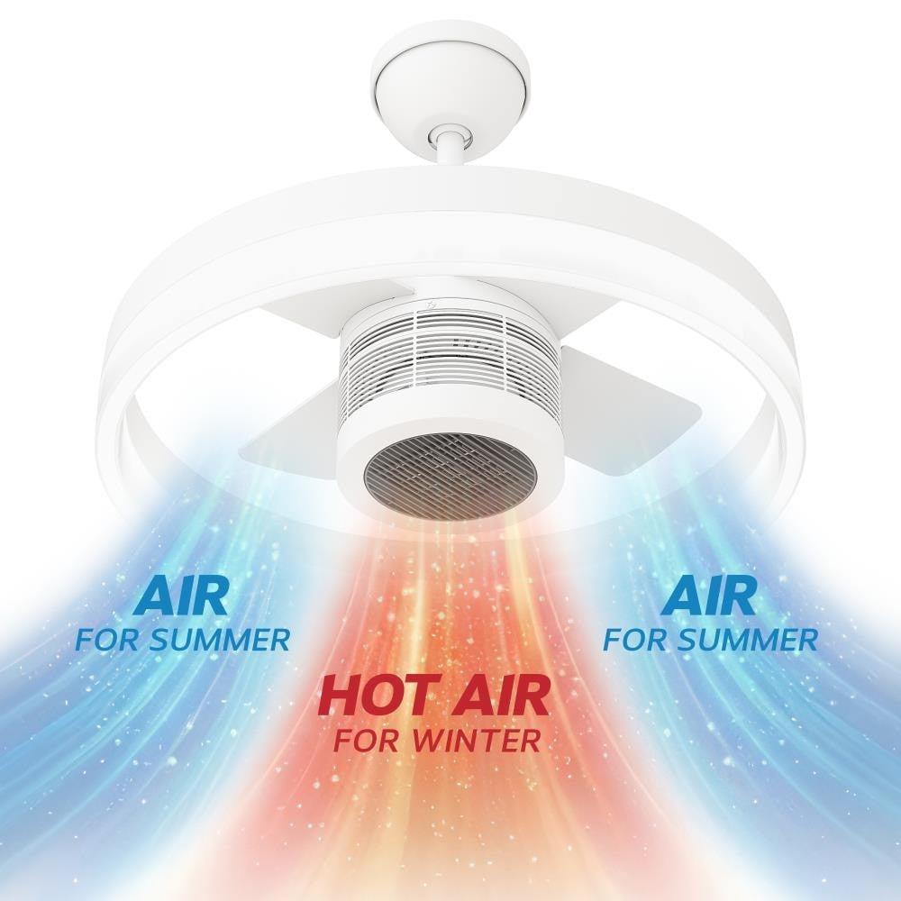 SkyX SkyFan 24in LED Fandelier with Turbo Heater Matte White