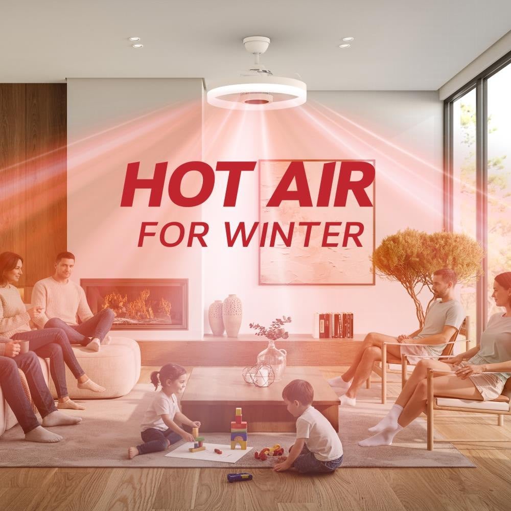 SkyX SkyFan 24in LED Fandelier with Turbo Heater Matte White