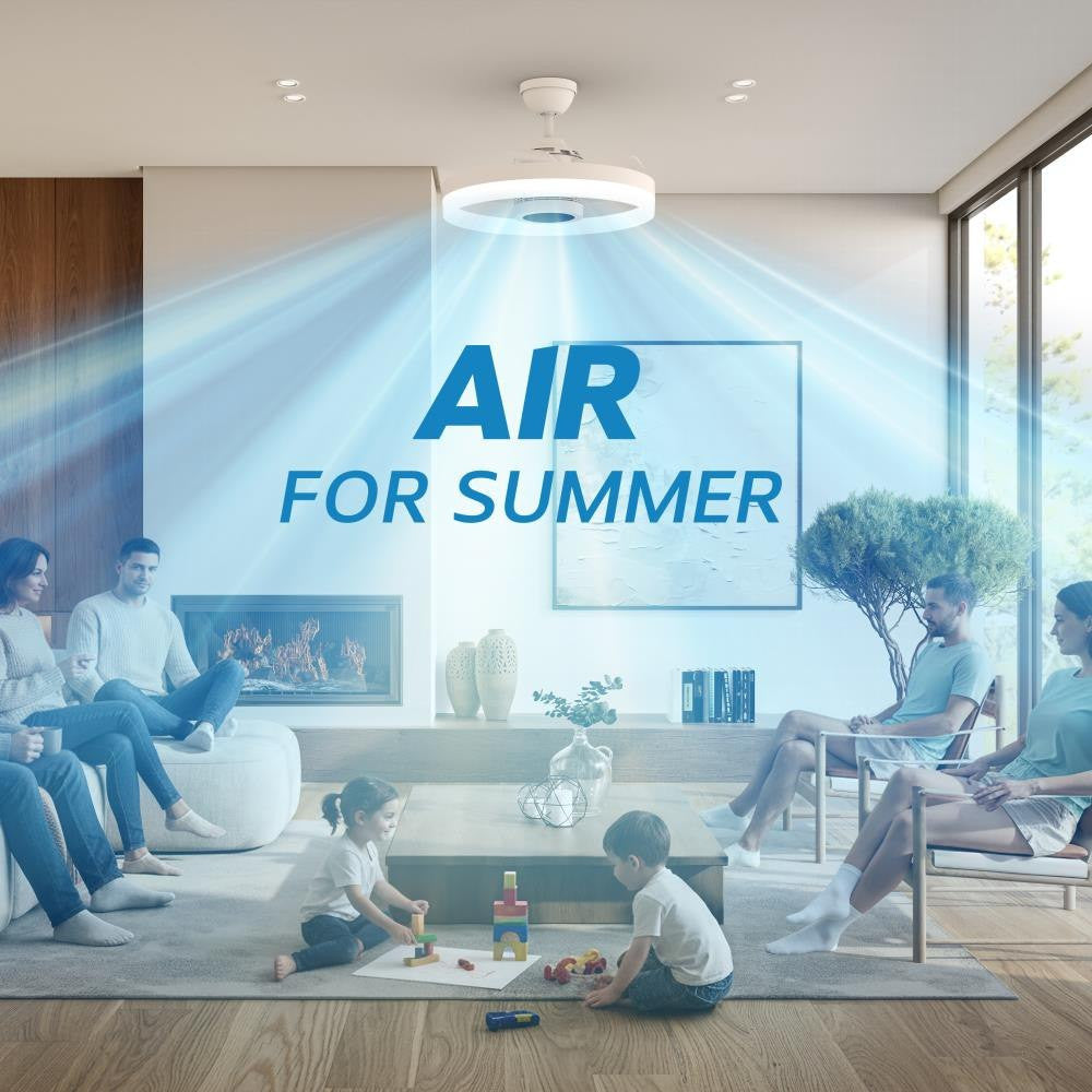 SkyX SkyFan 24in LED Fandelier with Turbo Heater Matte White