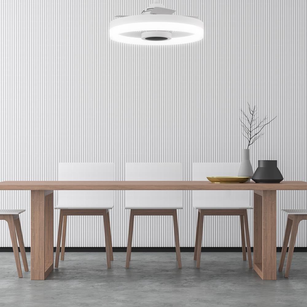 SkyX SkyFan 24in LED Fandelier with Turbo Heater Matte White
