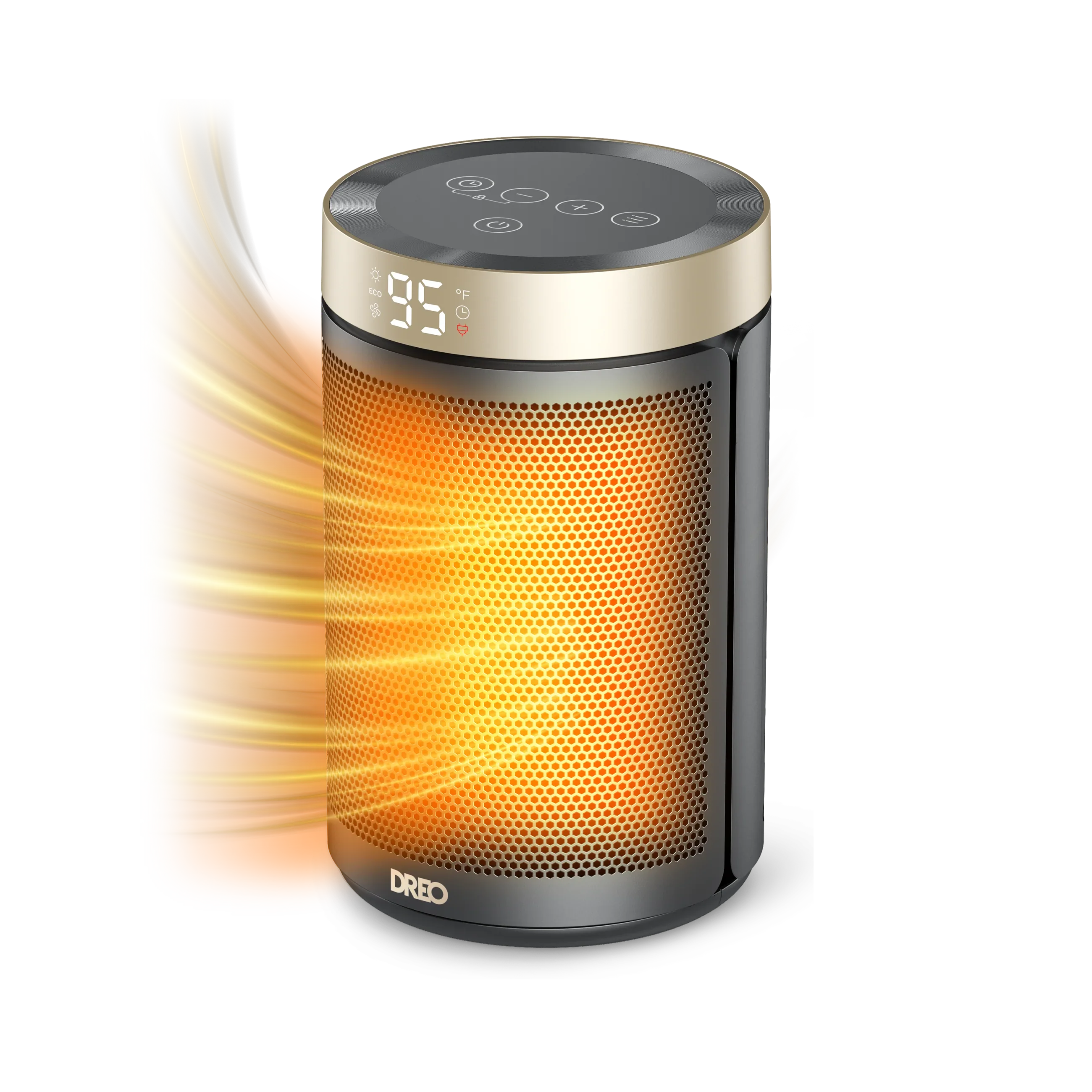 DREO Atom 316 Ceramic Space Heater 1500W Heat-Funnel Technology Gold