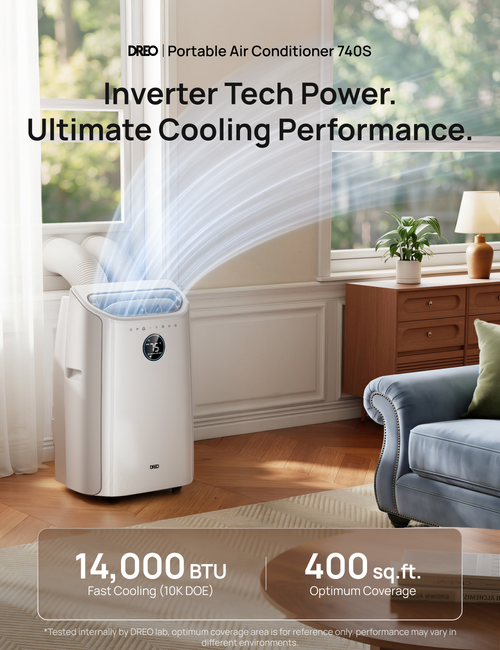 DREO 740S Portable Air Conditioner 10,000 BTU White
