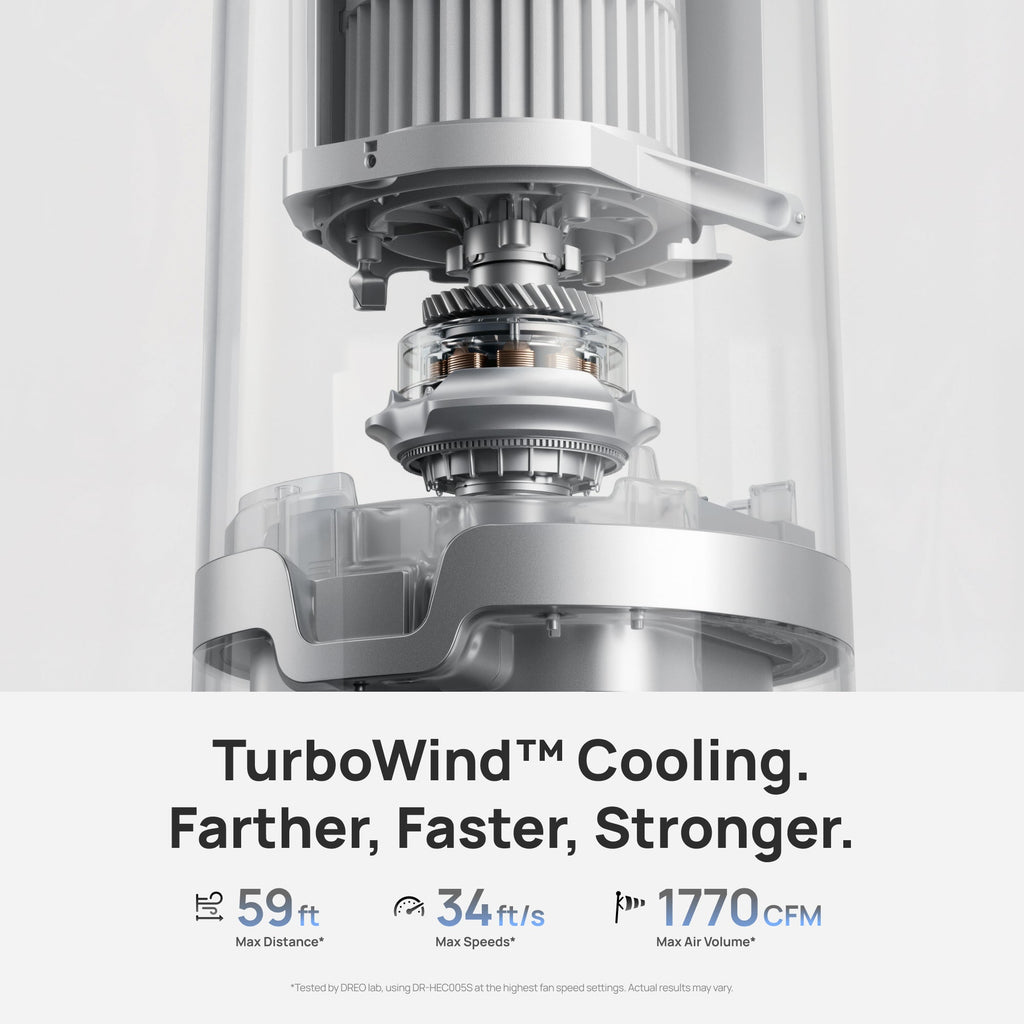 DREO TurboCool 765S Misting Fan 6L Tank 24H+ Runtime Gray